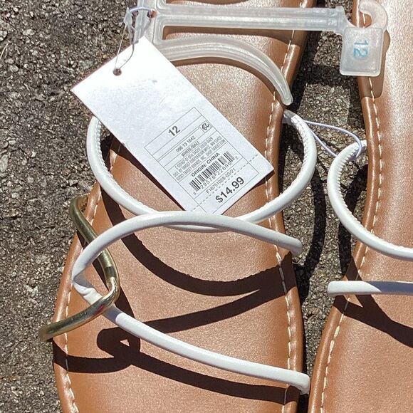 NWT Shade and Shore Women's Bali Strappy Slide Sandals White 12 - Picture 6 of 6